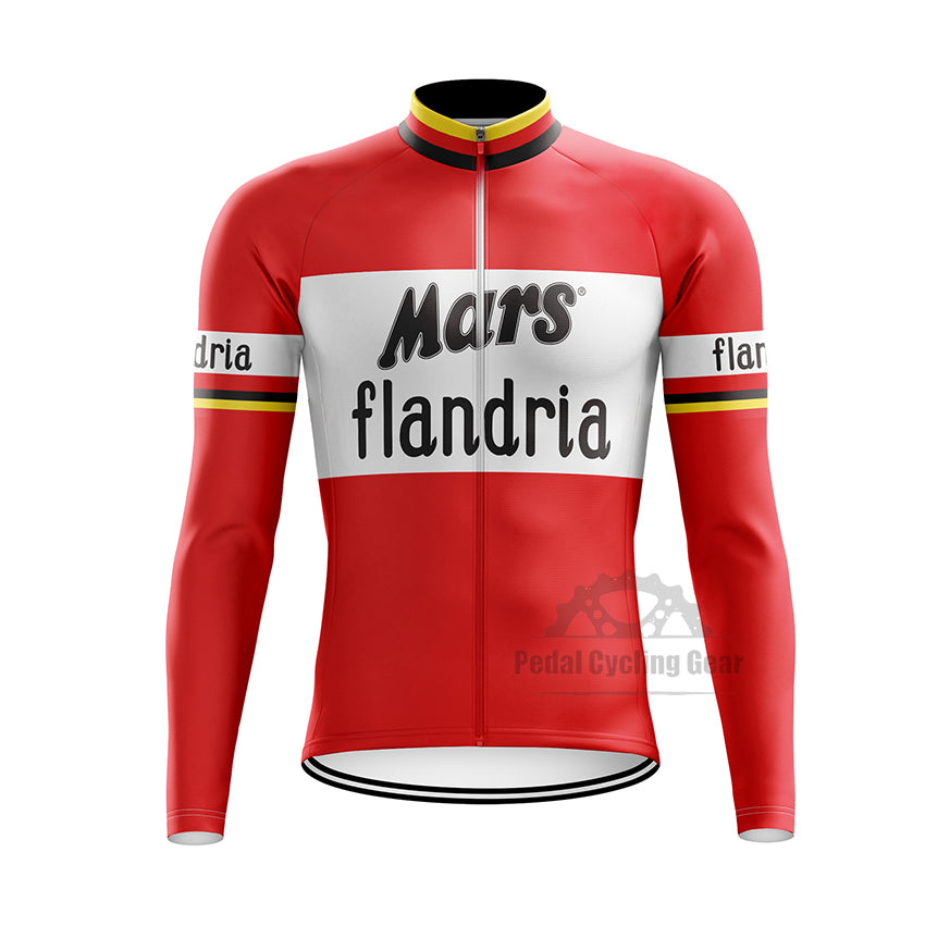 Mars Flandria Long Sleeve Retro Cycling Jersey
