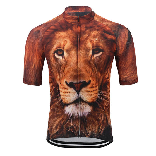Men's Lion 3d Short Sleeve Cycling Jerseys