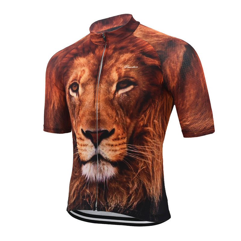 Men's Lion 3d Short Sleeve Cycling Jerseys