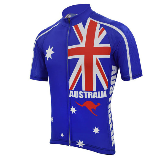 Men's Australia Blue Short Sleeve Cycling Jerseys