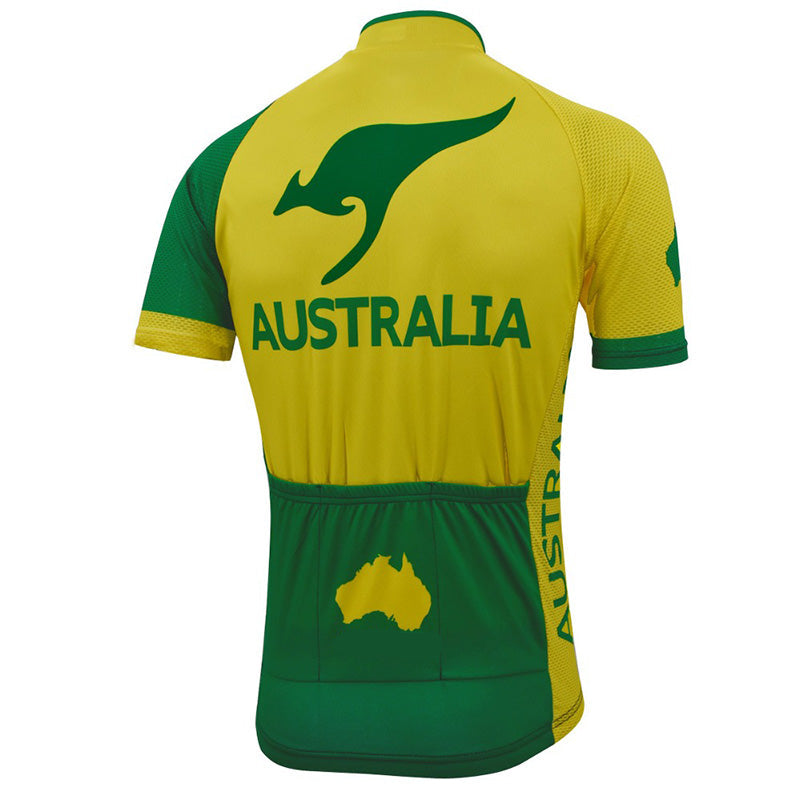 Men's Australia Green Short Sleeve cycling jerseys