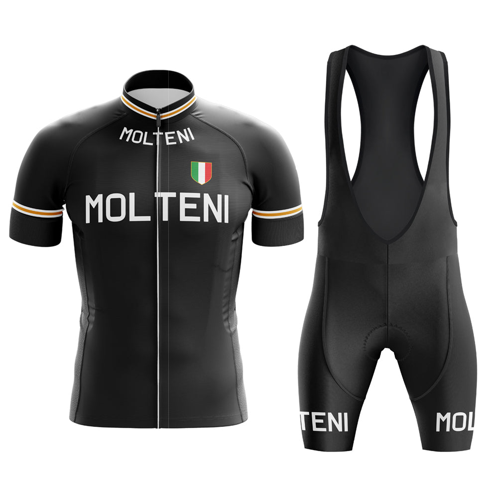 Men's Molteni Retro Black Cycling Jersey Set