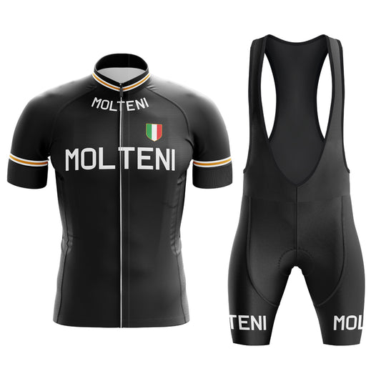Men's Molteni Retro Black Cycling Jersey Set