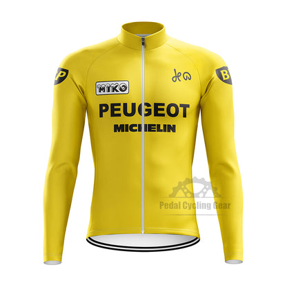 Miko Peugeot Long Sleeve Retro Cycling Jersey