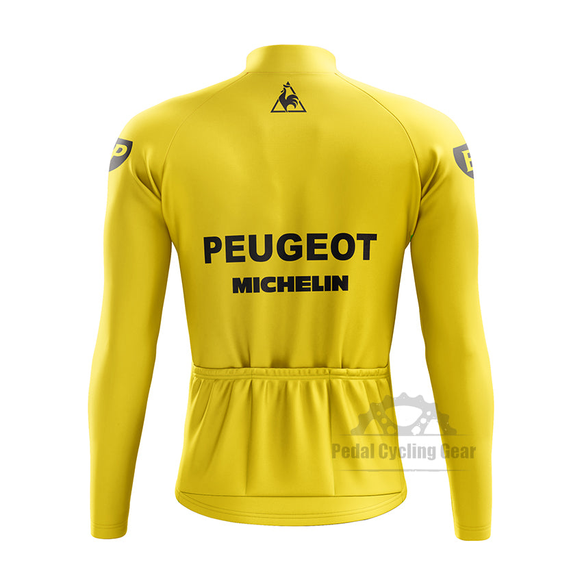 Miko Peugeot Long Sleeve Retro Cycling Jersey