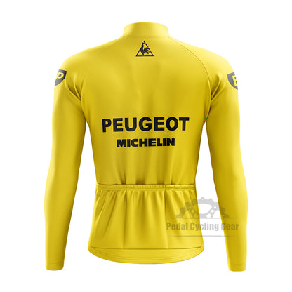 Miko Peugeot Long Sleeve Retro Cycling Jersey