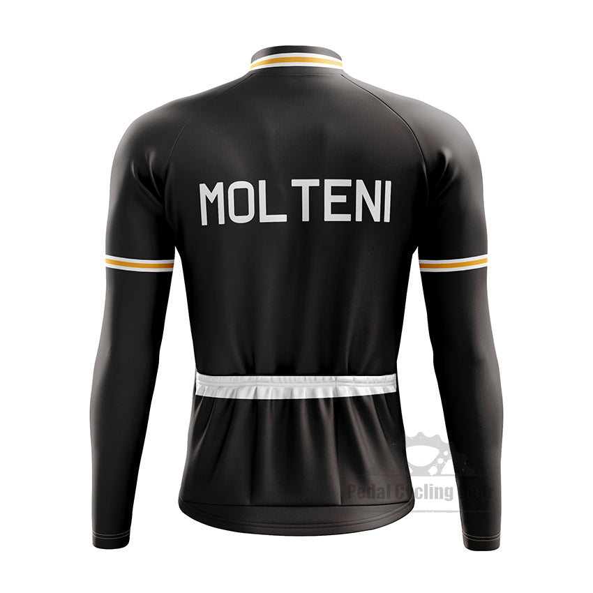 Molteni Black Long Sleeve Retro Cycling Jersey
