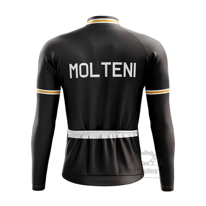 Molteni Black Long Sleeve Retro Cycling Jersey