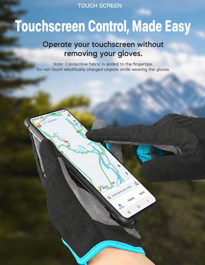 Touchscreen Cycling Gloves in Blue, Black or Red