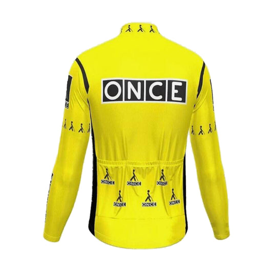 Once Yellow Long Sleeve Retro Cycling Jersey