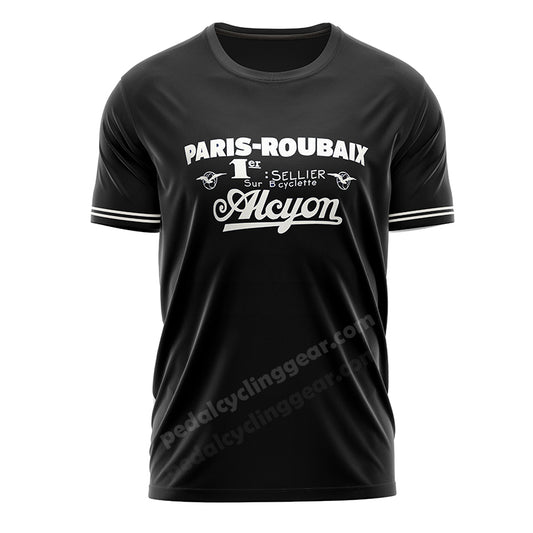 Paris-Roubaix Alcyon Black Cycling T-shirt