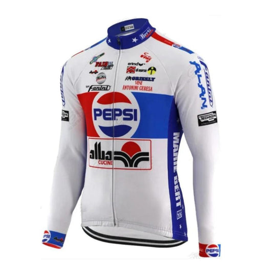 Pepsi Cola Alba Fanini Long Sleeve Retro Cycling Jersey