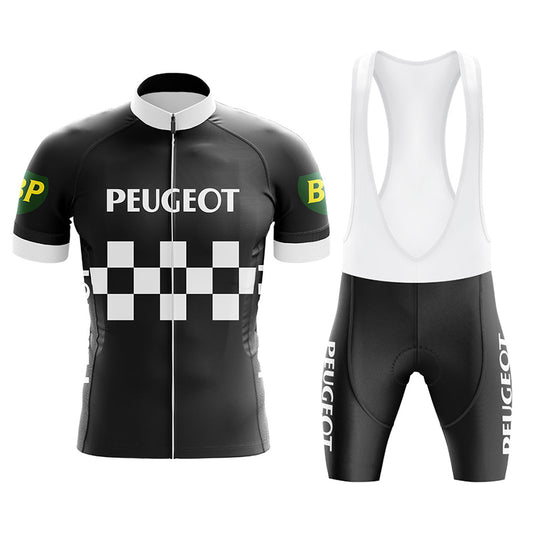 Peugeot Black Retro Cycling Jersey Sets