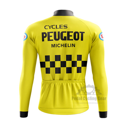 Peugeot Michelin Esso Long Sleeve Retro Cycling Jersey