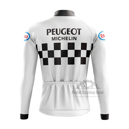 Peugeot Michelin Esso White Long Sleeve Cycling Jersey