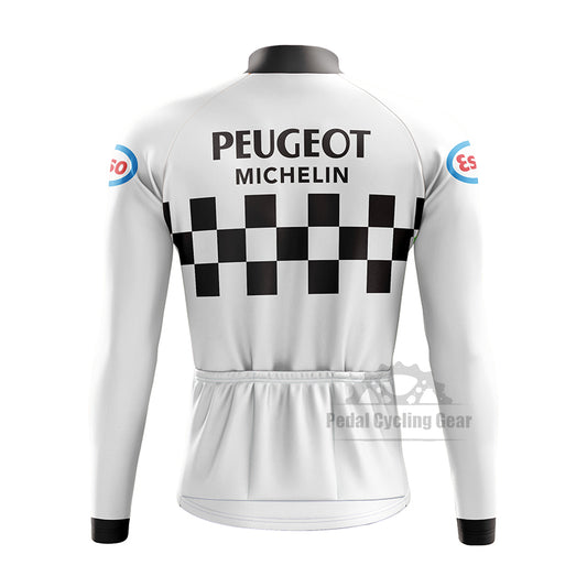 Peugeot Michelin Esso White Long Sleeve Cycling Jersey