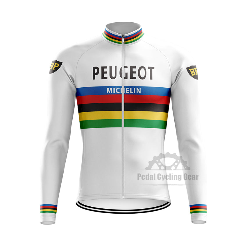 Peugeot World Champion Long Sleeve Retro Cycling Jersey