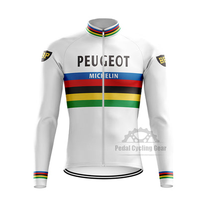 Peugeot World Champion Long Sleeve Retro Cycling Jersey