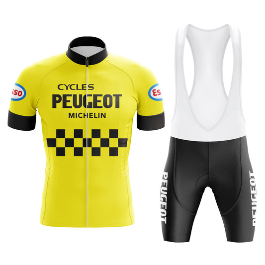 Peugeot Yellow Retro Cycling Jersey Set