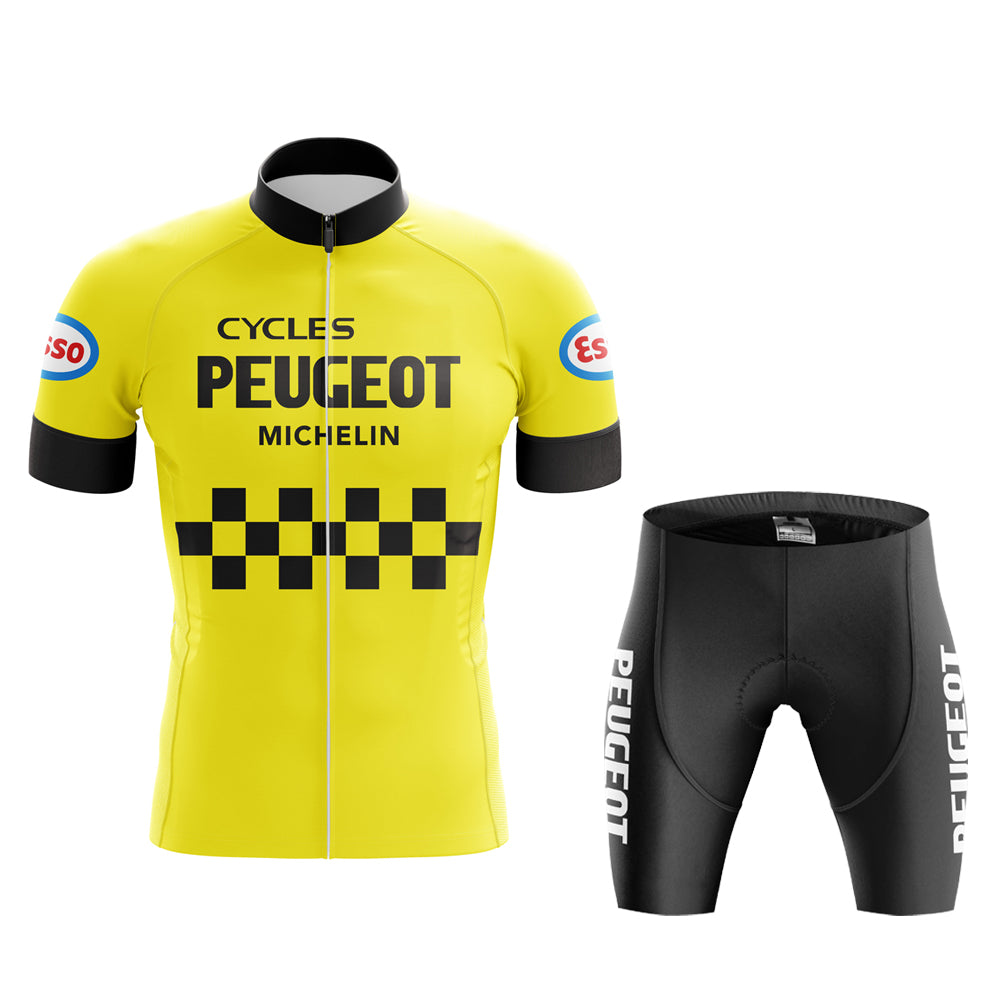Peugeot Yellow Vintage Cycling jersey set