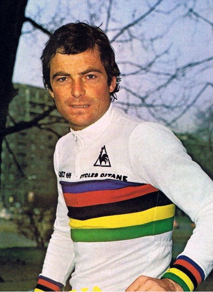 World Champion Renault Long Sleeve Retro Cycling Jersey Bernard Hinault