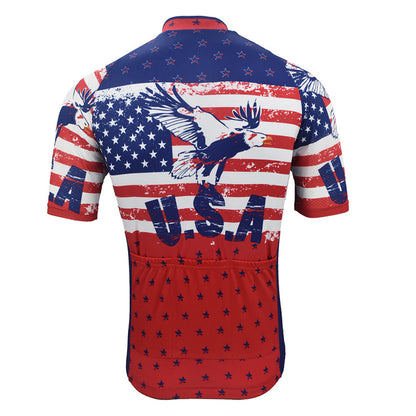 Men's Retro USA Short Sleeve Cycling Jerseys
