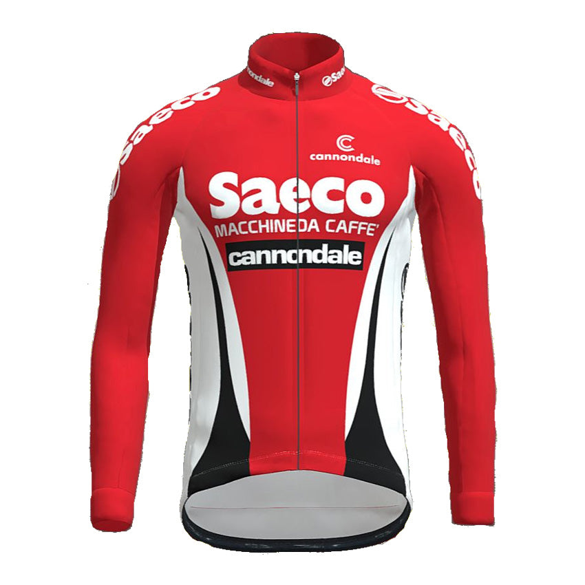 Saeco Cannondale Long Sleeve Retro Cycling Jersey