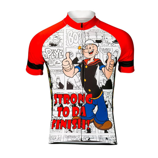 Strong to da Finish Popeye Funny Cycling Jersey