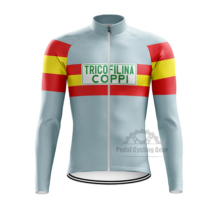 Tour of France Tricofilina Coppi Long Sleeve Retro Cycling Jersey