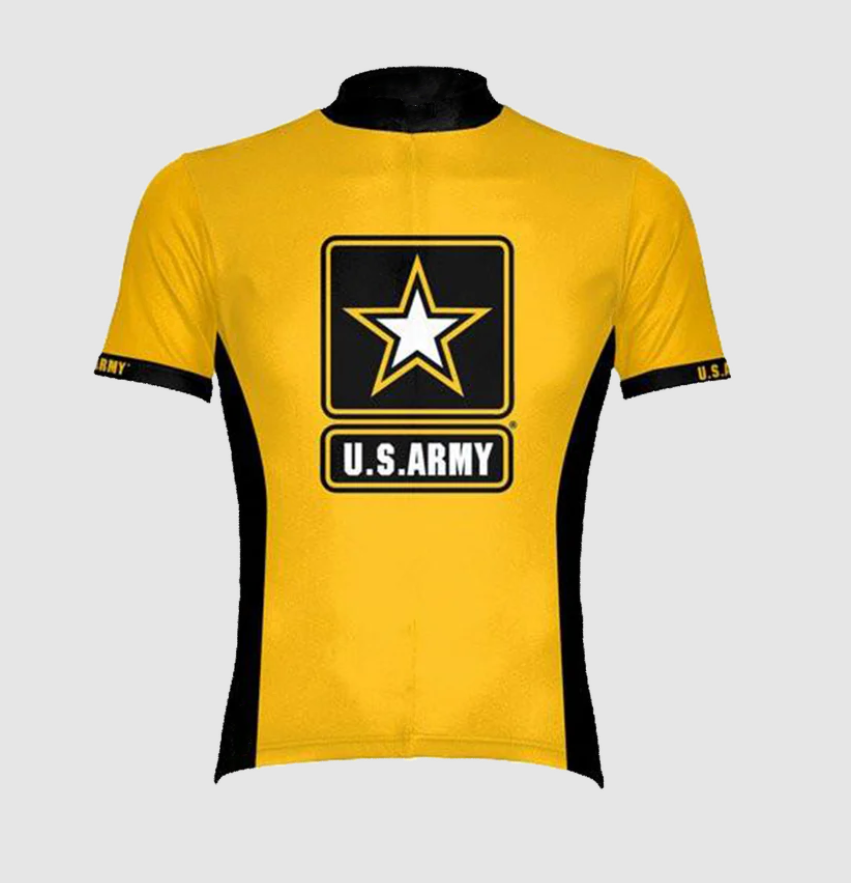 Men's U.S.ARMY Yellow Short Sleeve Cycling Jersey