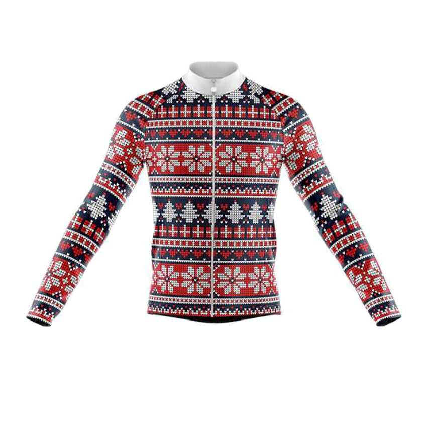 Ugly Red Long Sleeve Cycling Jersey Christmas