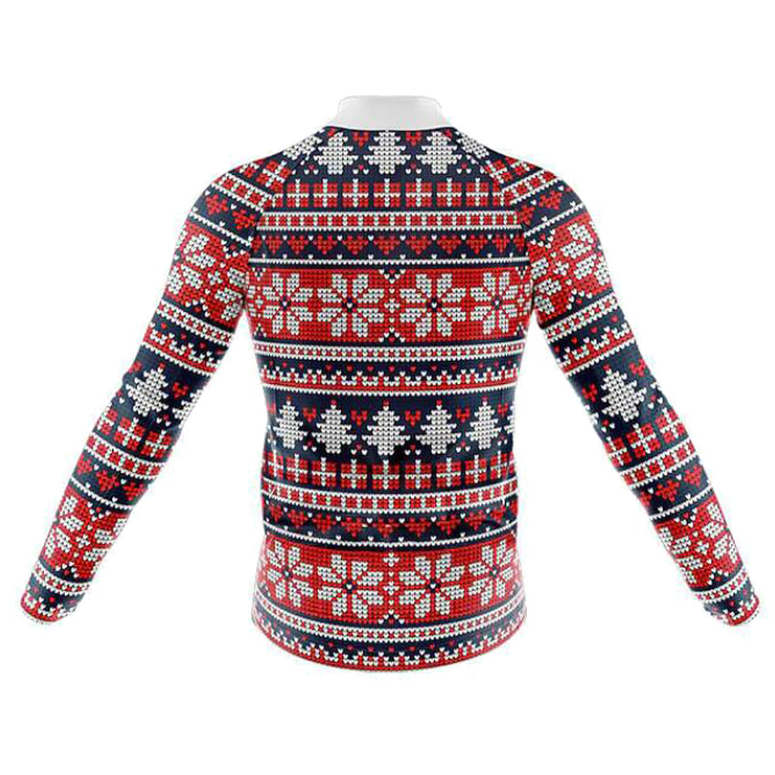 Ugly Red Long Sleeve Cycling Jersey Christmas