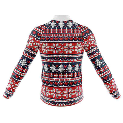Ugly Red Long Sleeve Cycling Jersey Christmas