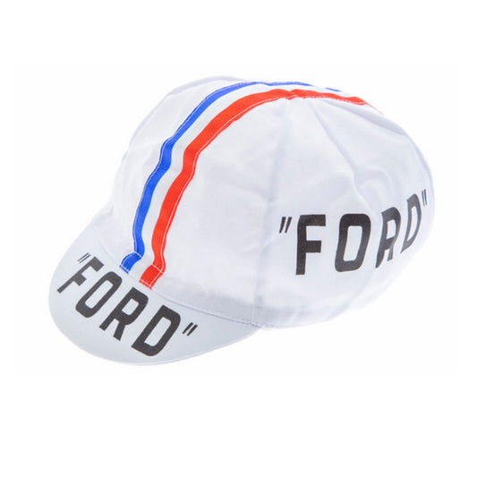 Vintage Ford White Cycling Cap