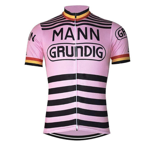 Vintage Mann Grundig Stripe Cycling Jersey