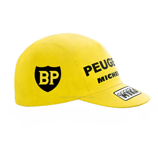 Yellow Peugeot Retro Cycling Cap