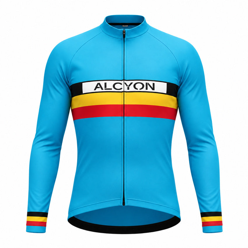 Alcyon Team Retro Long Sleeve Cycling Jersey – front view