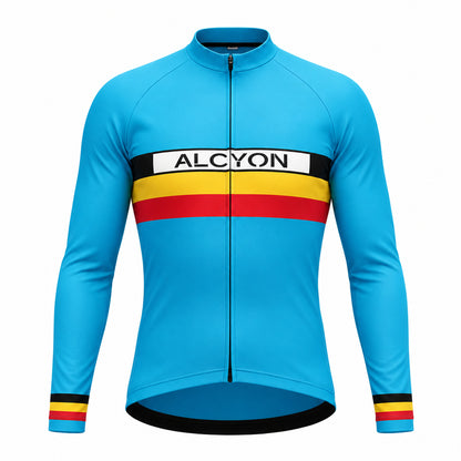 Alcyon Team Retro Long Sleeve Cycling Jersey – front view