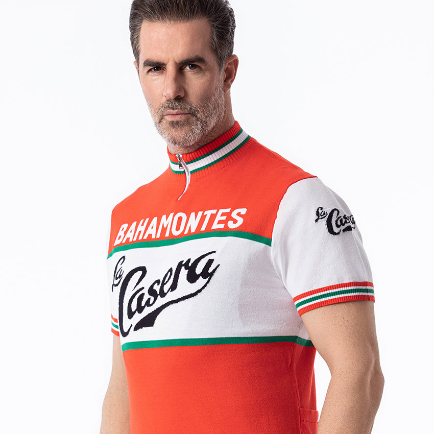 Side detail of Bahamontes La Casera vintage cycling jersey