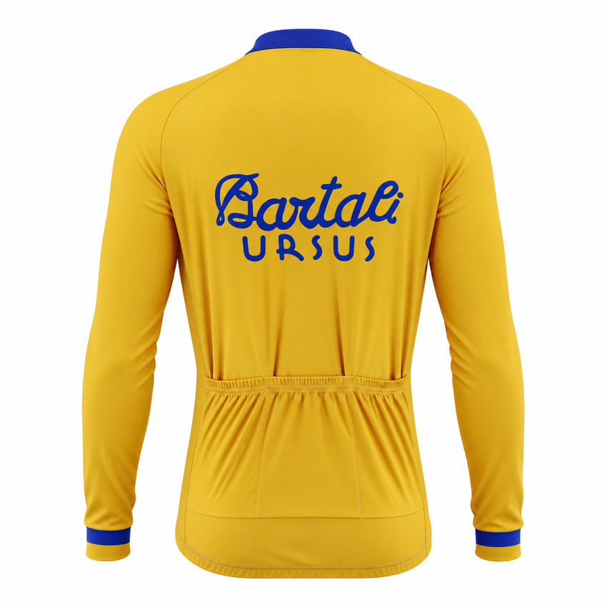 Bartali Ursus Retro Long Sleeve Cycling Jersey – Yellow back view