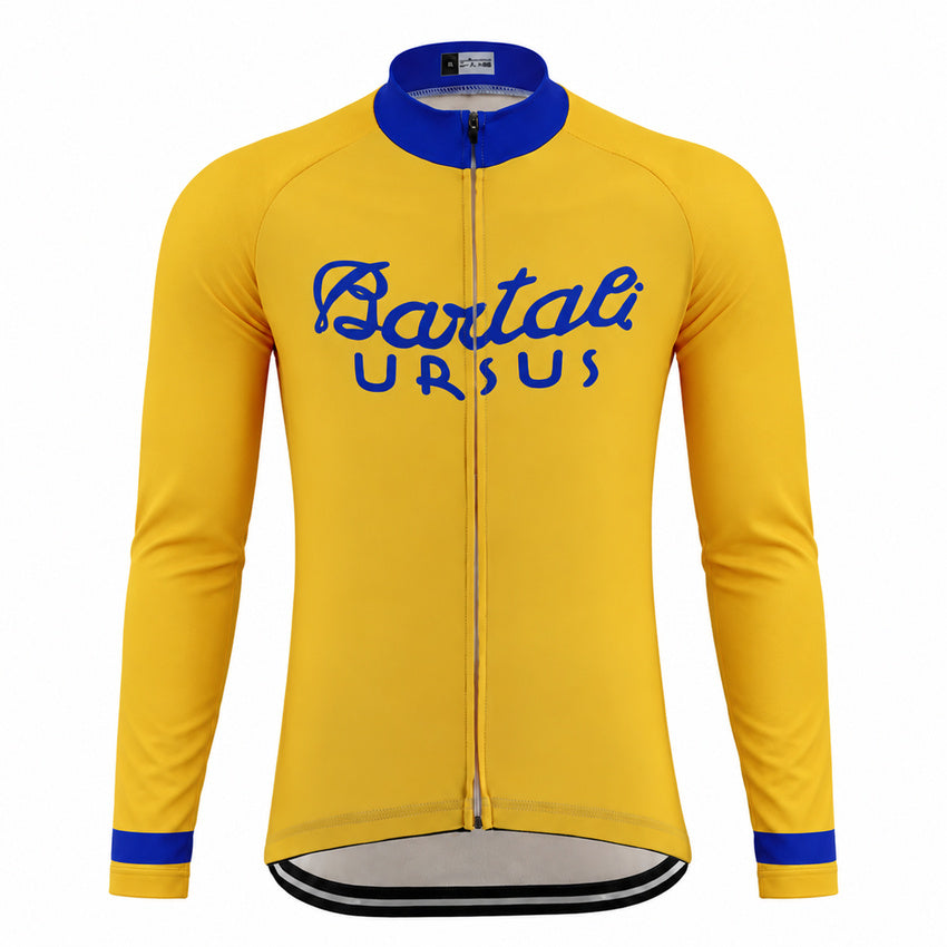Bartali Ursus Retro Long Sleeve Cycling Jersey – Yellow front view