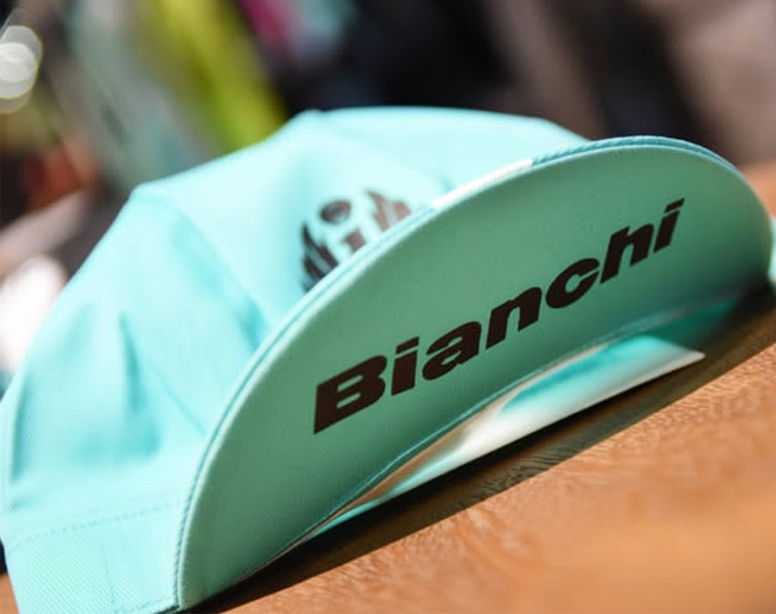 Vintage Bianchi Celeste Cycling Hat