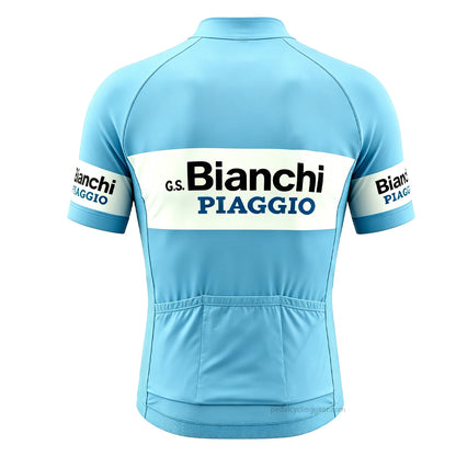 Bianchi Retro Cycling Jersey with 3 Rear Pockets - Vintage Design