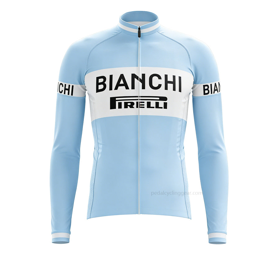 Bianchi Retro Long Sleeve Cycling Jersey front view