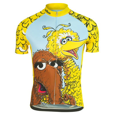Big Bird Cartoon Cycling Jersey - Sesame Street Yellow Bike Shirt