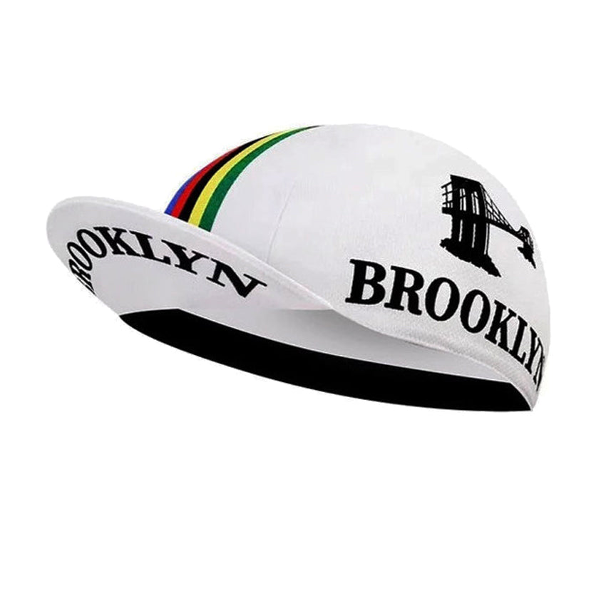 Brooklyn Team White Retro Cycling cap