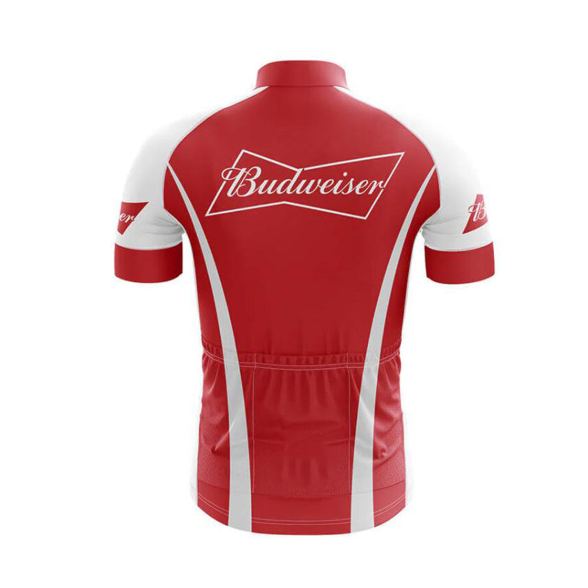 budweiser beer red cycling jerseys
