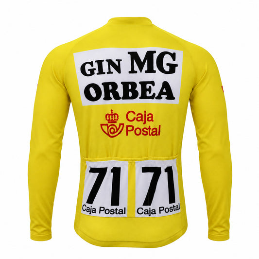 Caja Postal Gin MG Retro Long Sleeve Cycling Jersey back view