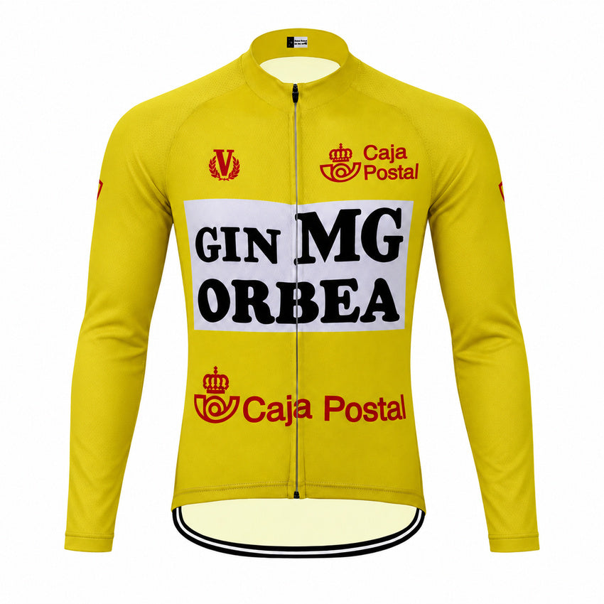 Caja Postal Gin MG Retro Long Sleeve Cycling Jersey front view