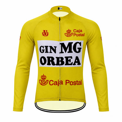 Caja Postal Gin MG Retro Long Sleeve Cycling Jersey front view